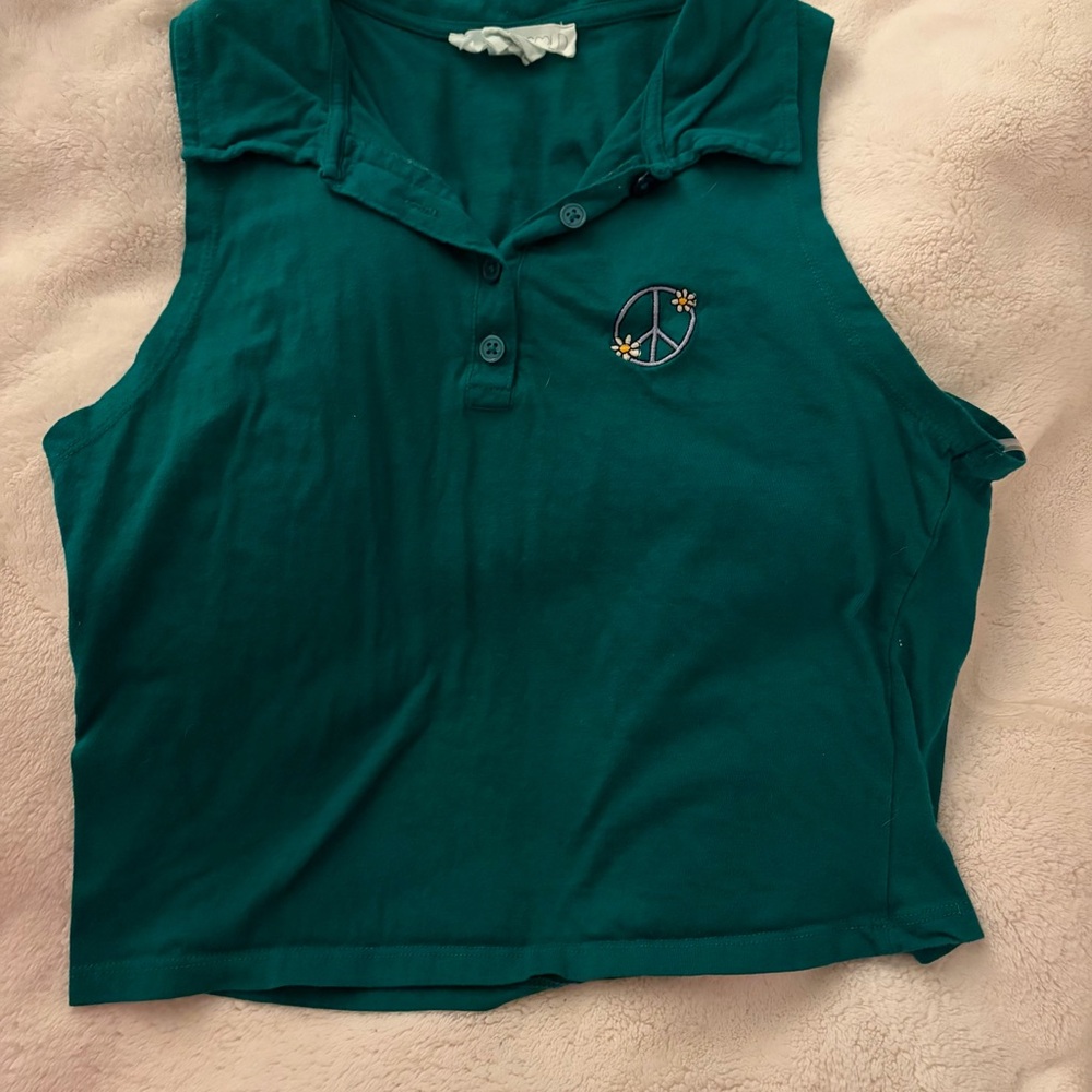 Planet Gold Teal Top